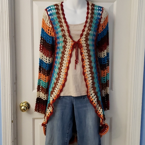 Anthropologie Sweaters - Urban Mangoz Boho Crochet Cardigan